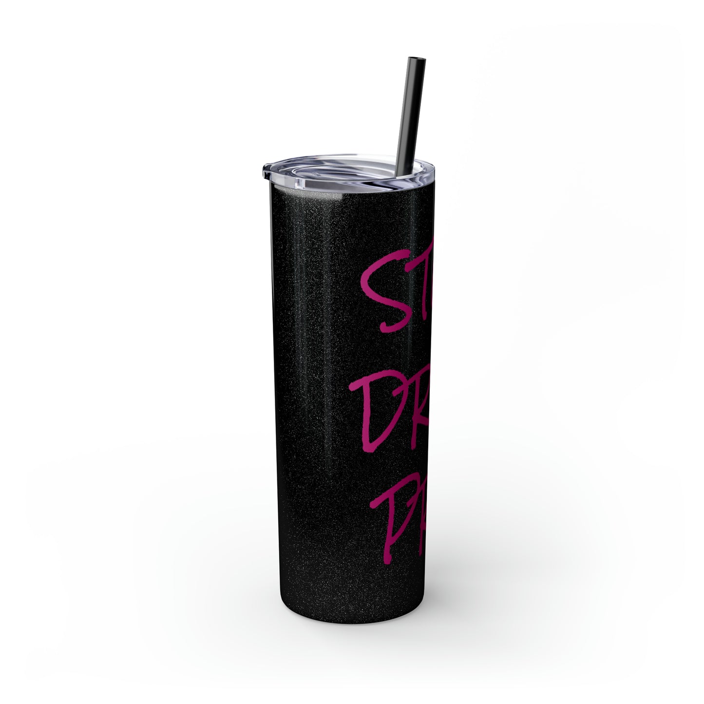 Stop Drop Pray Skinny Tumbler with Straw, 20oz