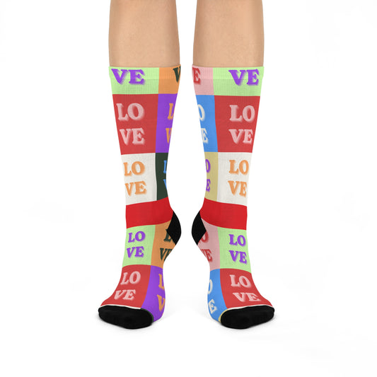 All Over Love Cushioned Crew Socks