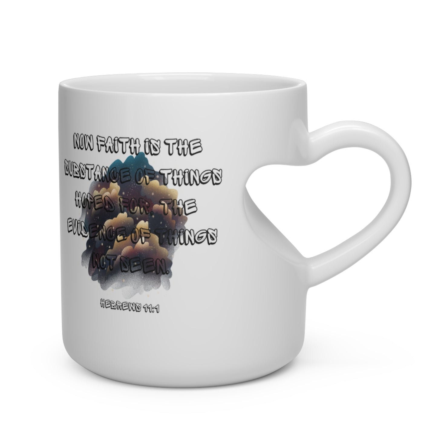 Hebrews 11:1 Heart Shape Mug