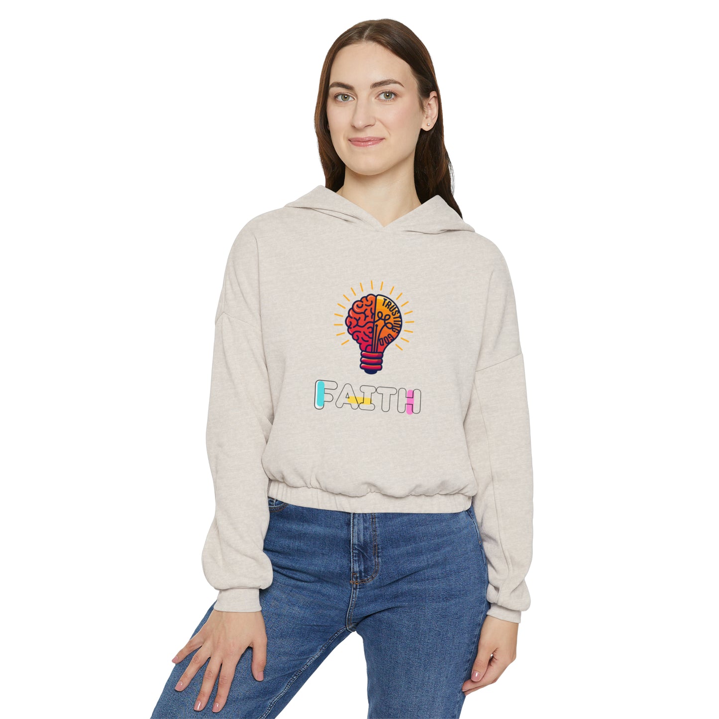 Faith Trusting God Women's Cinched Bottom Hoodie