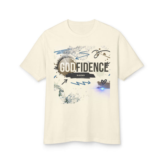 Unisex Godfidence Tee - Inspirational Heavyweight Cotton Shirt for Everyday Wear, Gifts, Casual Style, Motivational Apparel, Positive Vibes