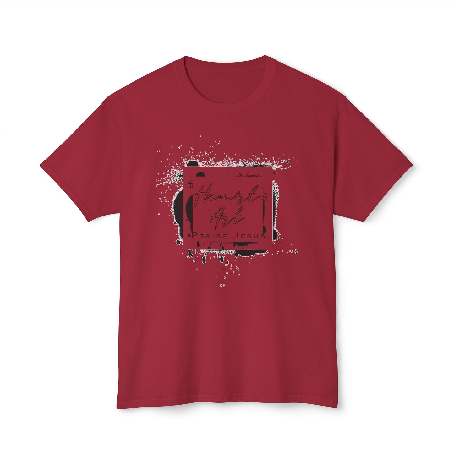 T-shirt with Abstract Squares and Heart Art Praise Jesus