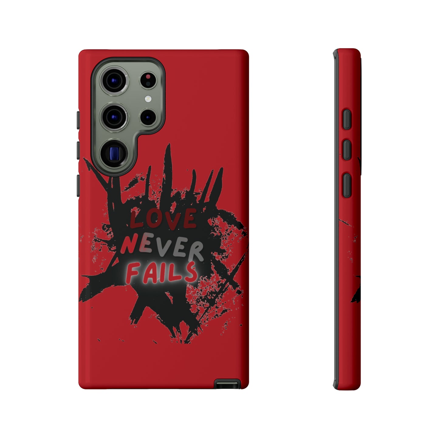 Love Never Fails Red Tough Cases