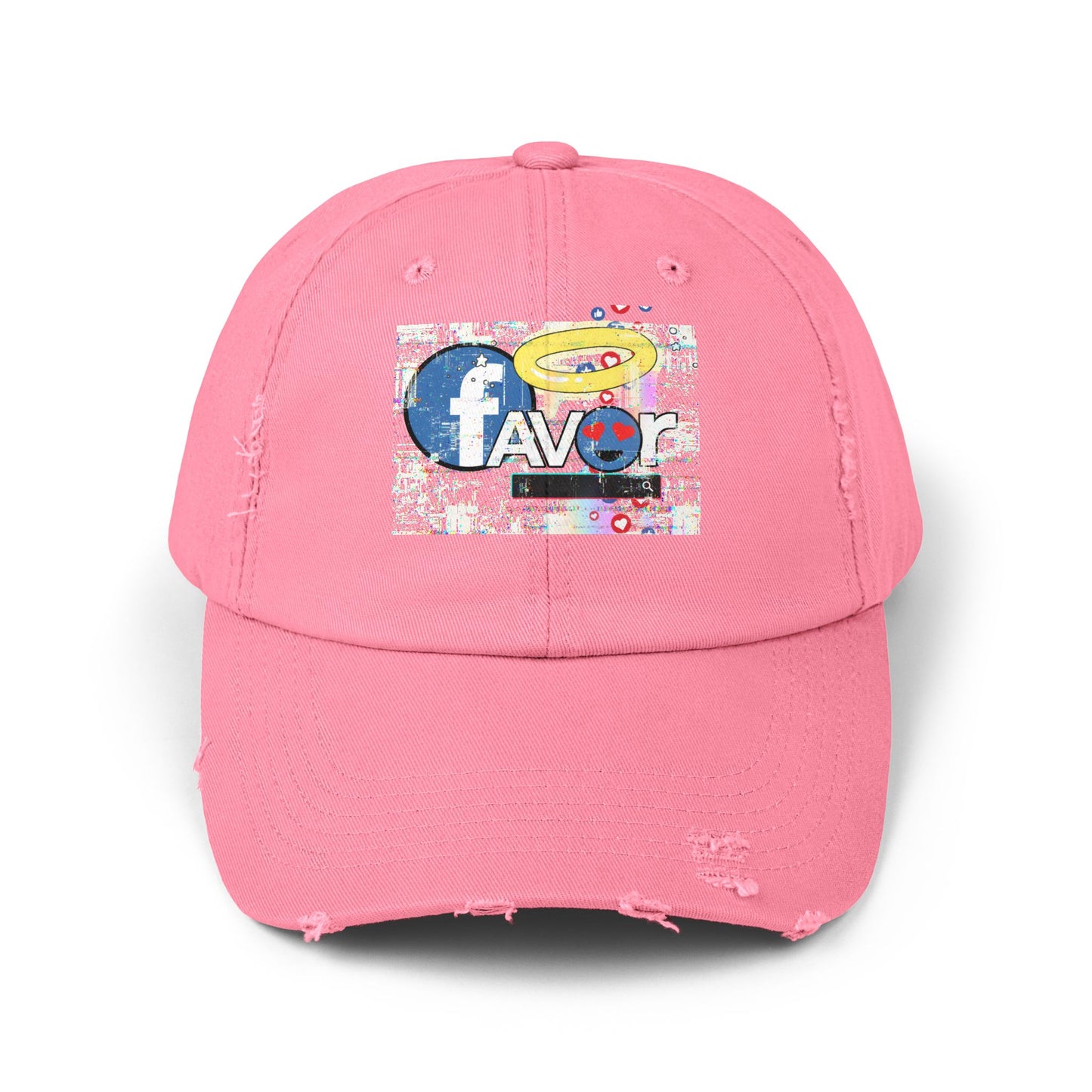Trendy Favor Distressed Cap with Fun Graphic, Casual Fashion Accessory, Gift for Friends, Summer Vibe, Streetwear Hat, Unisex Style