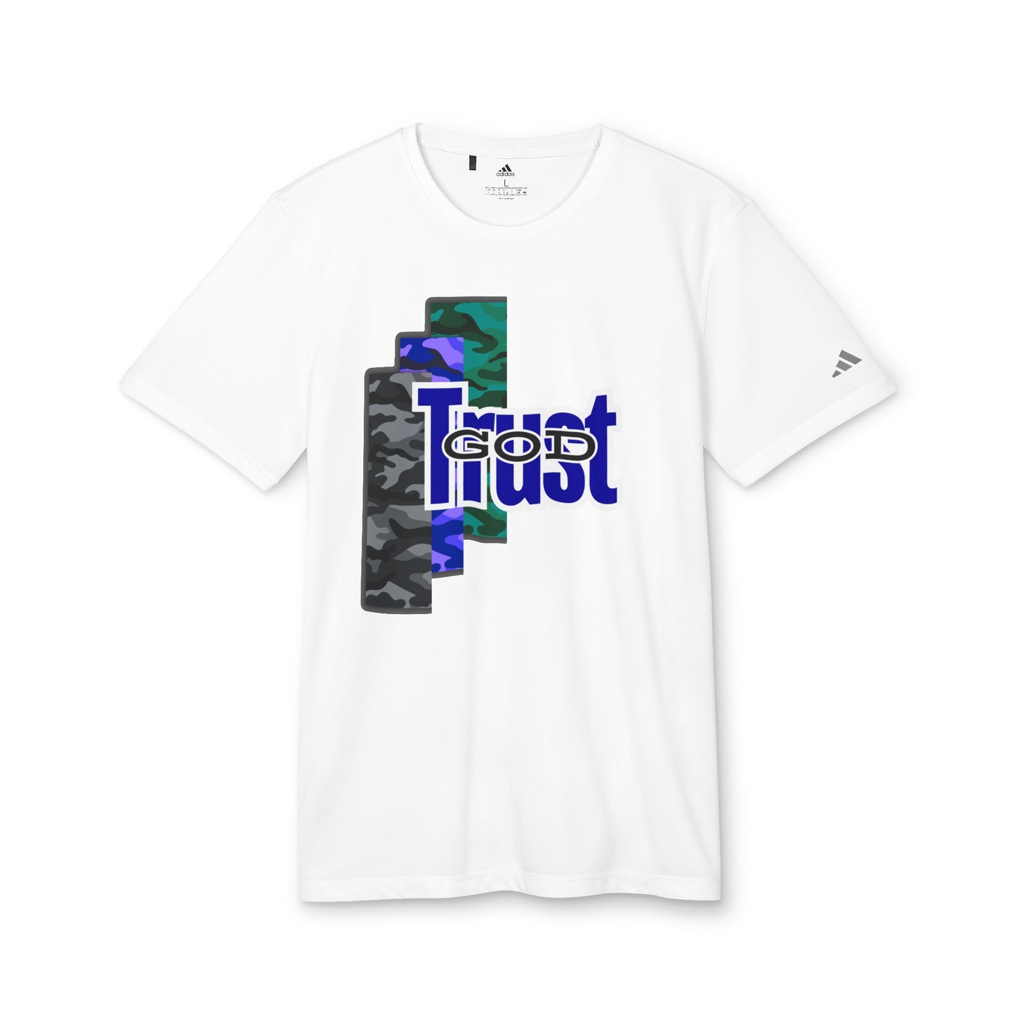 Product Listing: Trust God Camo Faith Tee