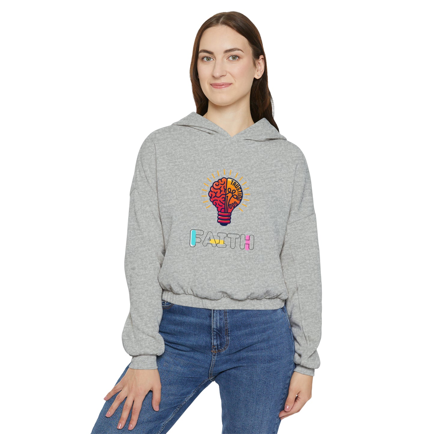 Faith Trusting God Women's Cinched Bottom Hoodie