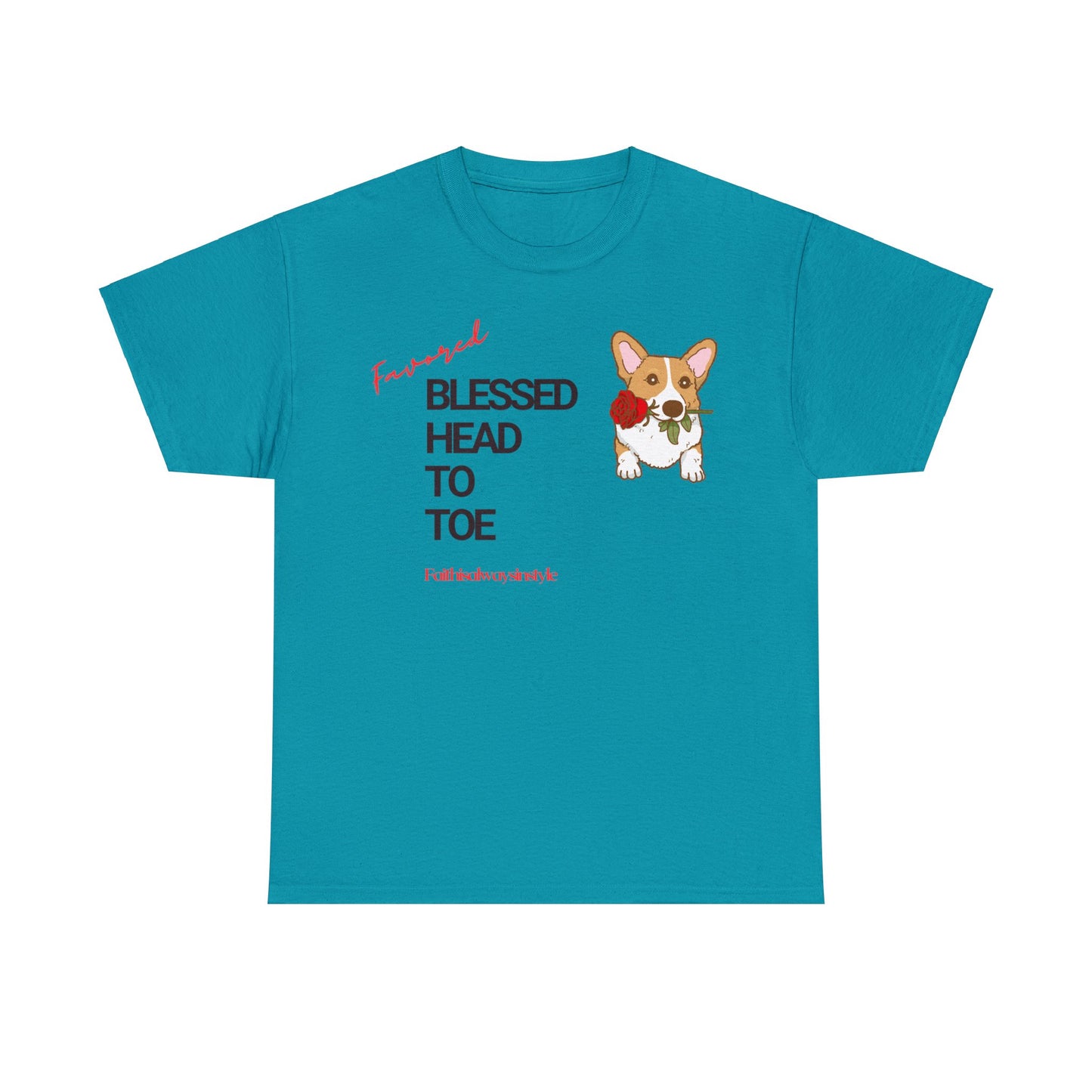 Blessed Head to Toe Corgi Cotton Tee: Embrace Gratitude!"