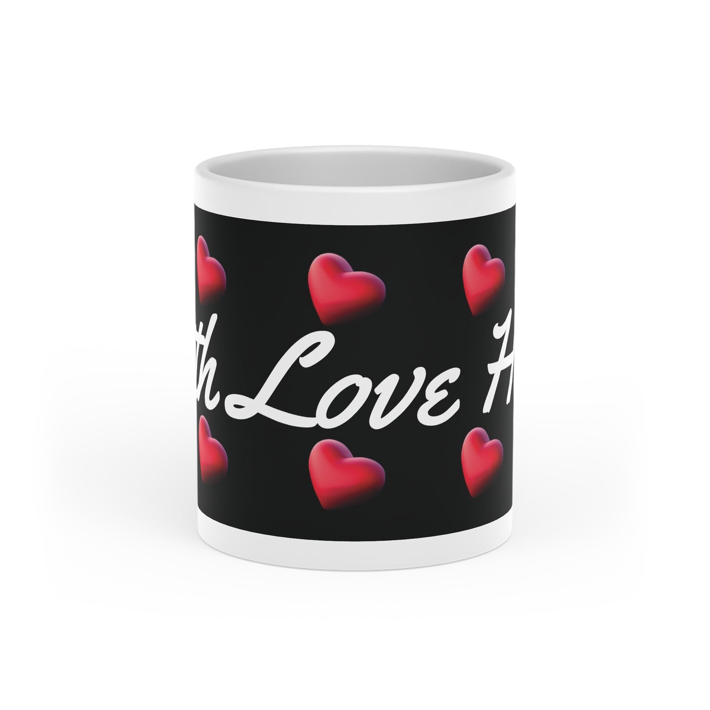 Faith Love and Hope Heart-Shaped Mug