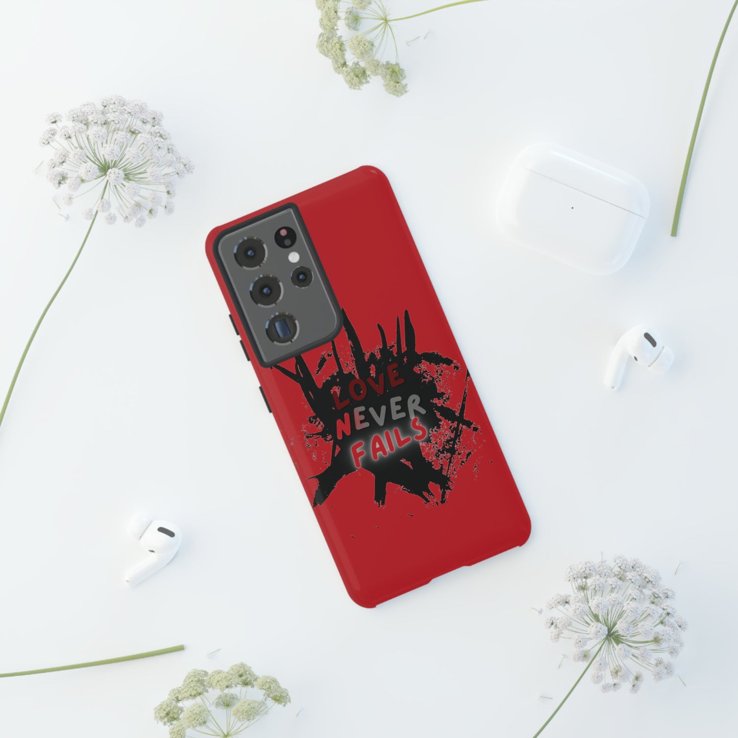 Love Never Fails Red Tough Cases