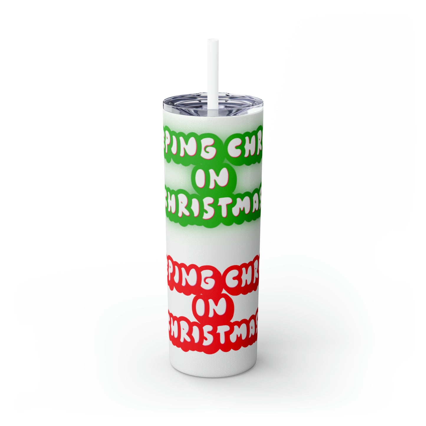 Keep Christ in Christmas Skinny Tumbler with Straw, 20oz