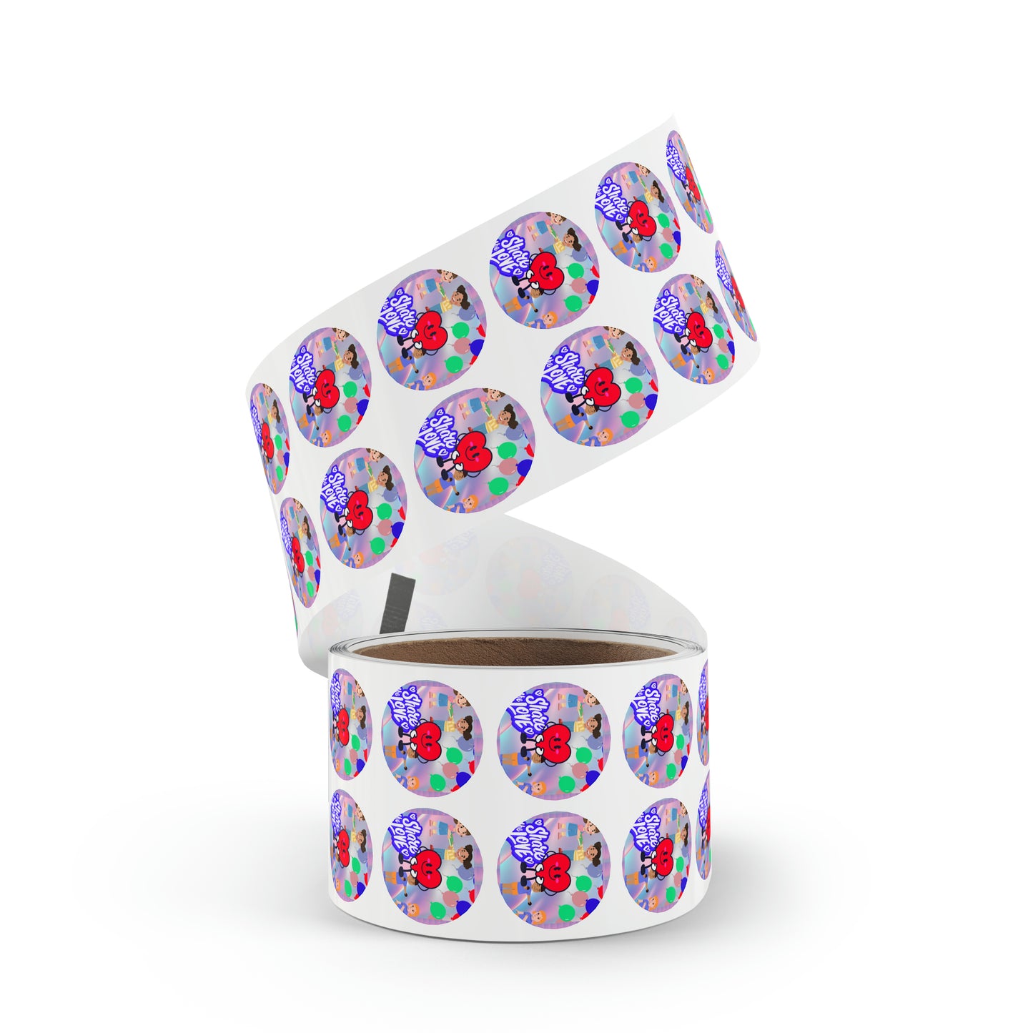 Share The Love Stickers Round Sticker Label Rolls