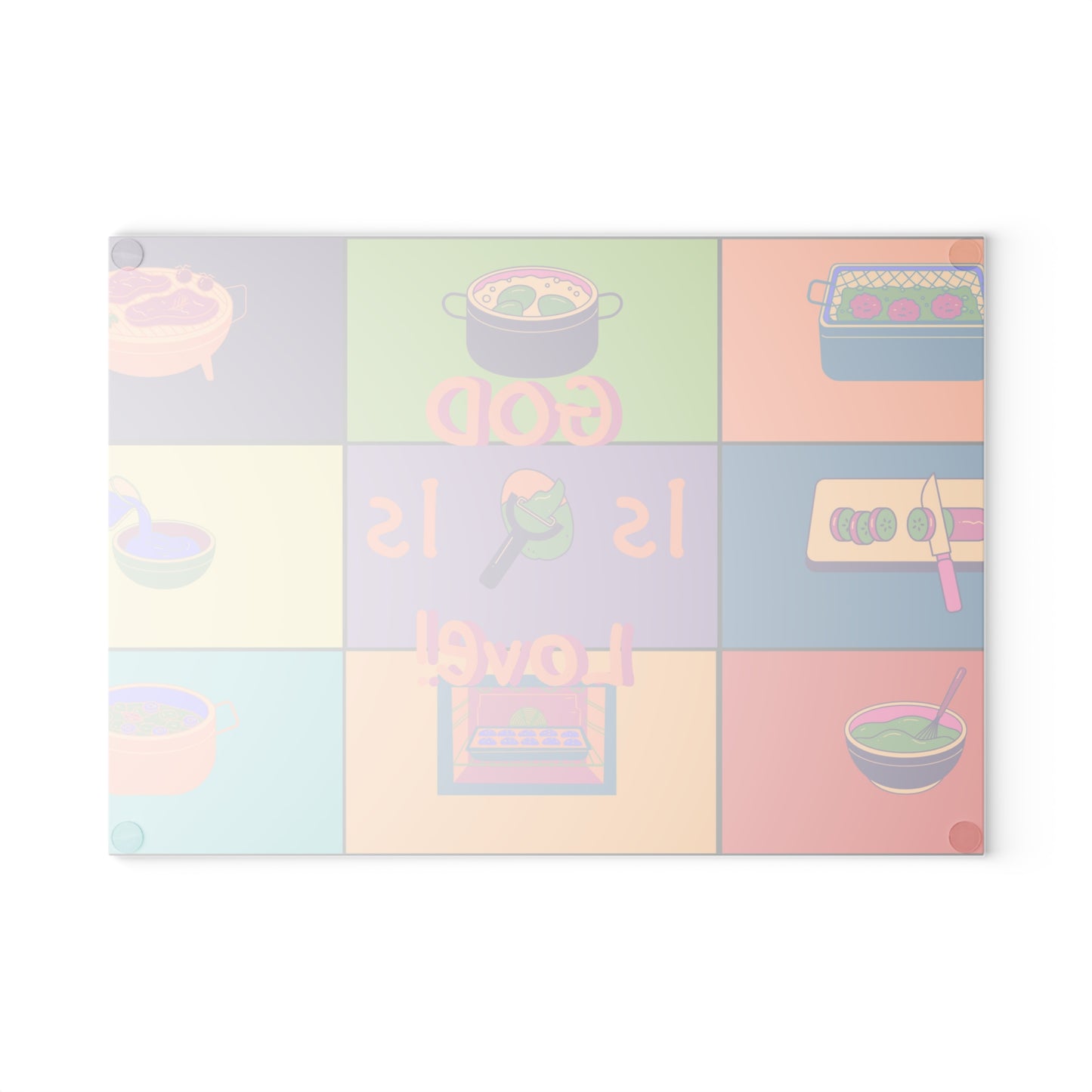 God Is Love Glass Cutting Board