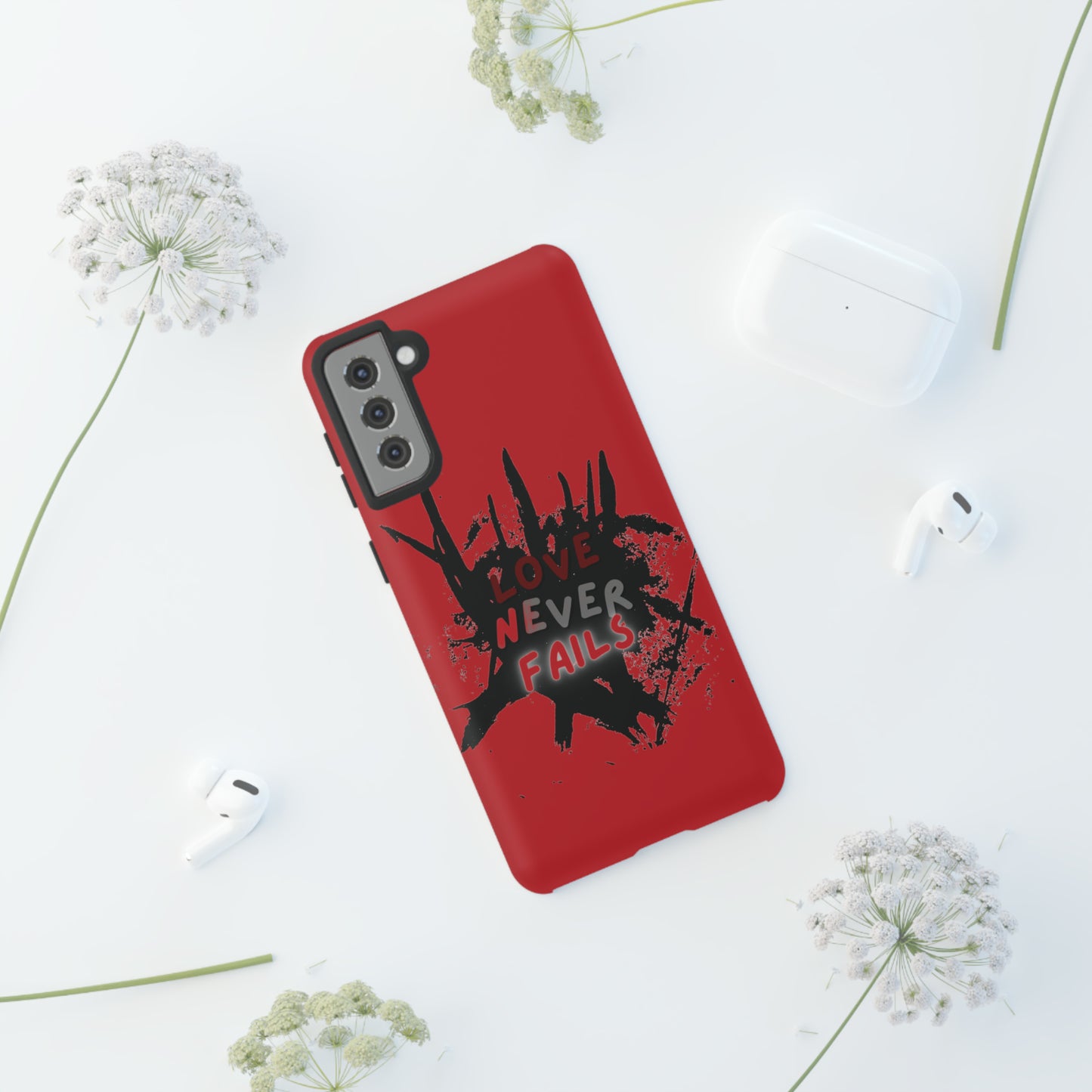 Love Never Fails Red Tough Cases