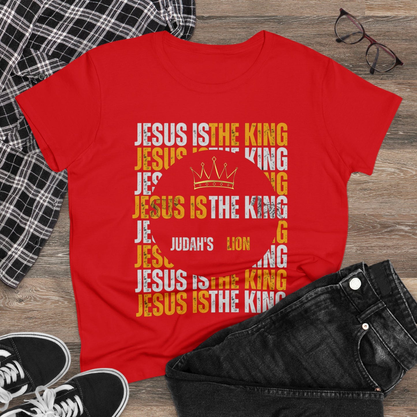 Jesus is The King Women's Midweight Cotton Tee