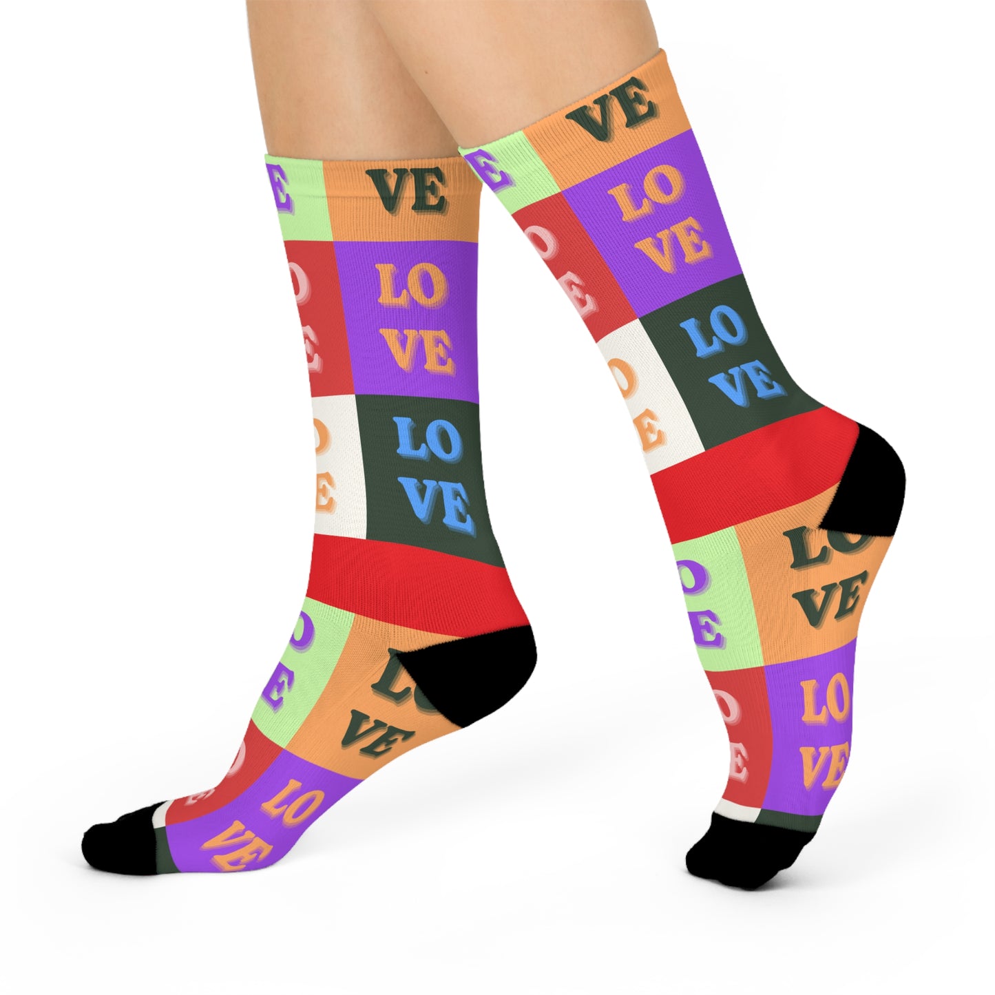 All Over Love Cushioned Crew Socks