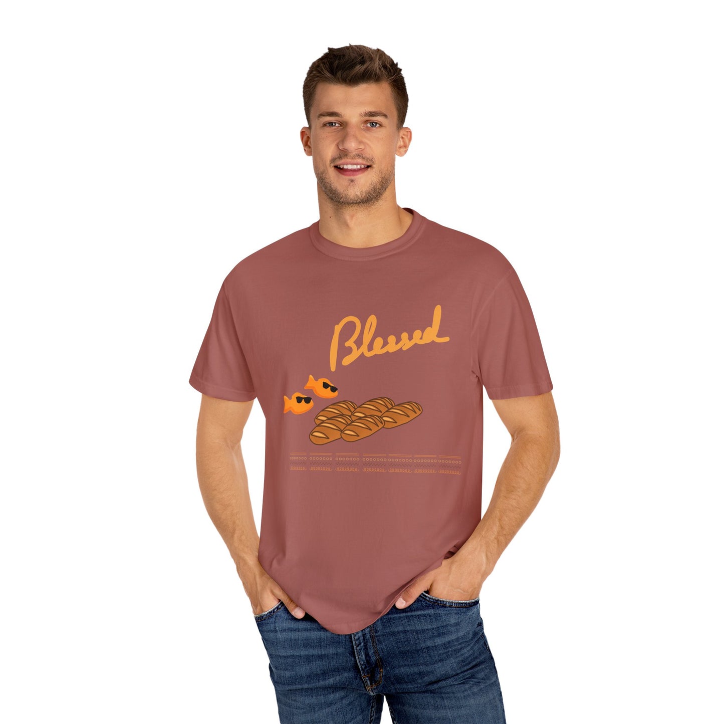 Blessed 2 fish & 5 Loaves T-Shirt – Christian Design | Comfort Colors 1717