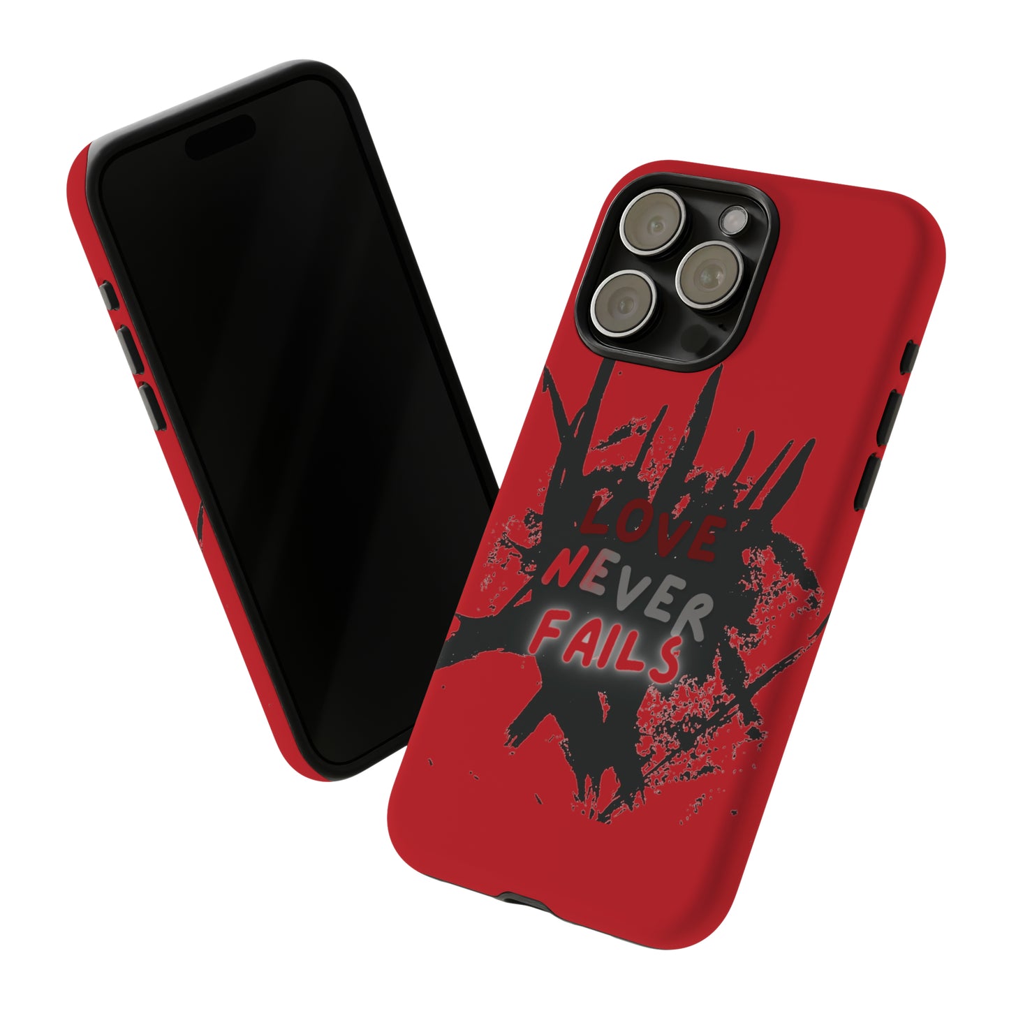 Love Never Fails Red Tough Cases