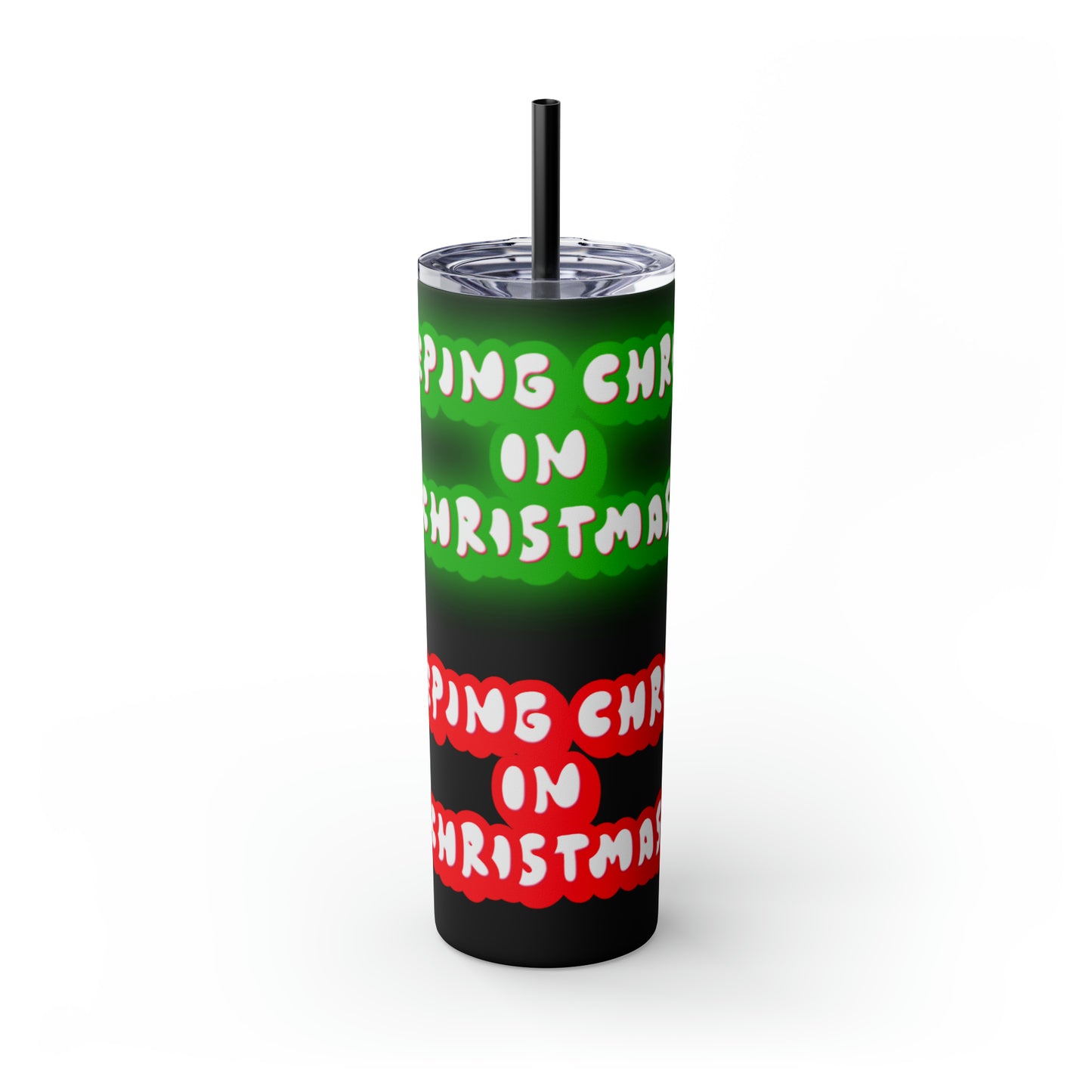 Keep Christ in Christmas Skinny Tumbler with Straw, 20oz