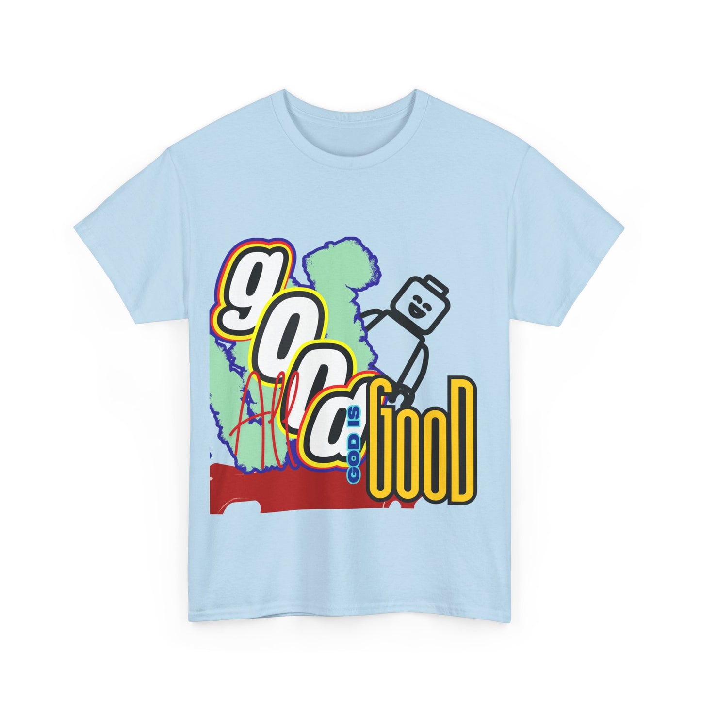 All Good God is Good" Lego Inspired T-Shirt - Fun and Creative Faith-Based Apparel