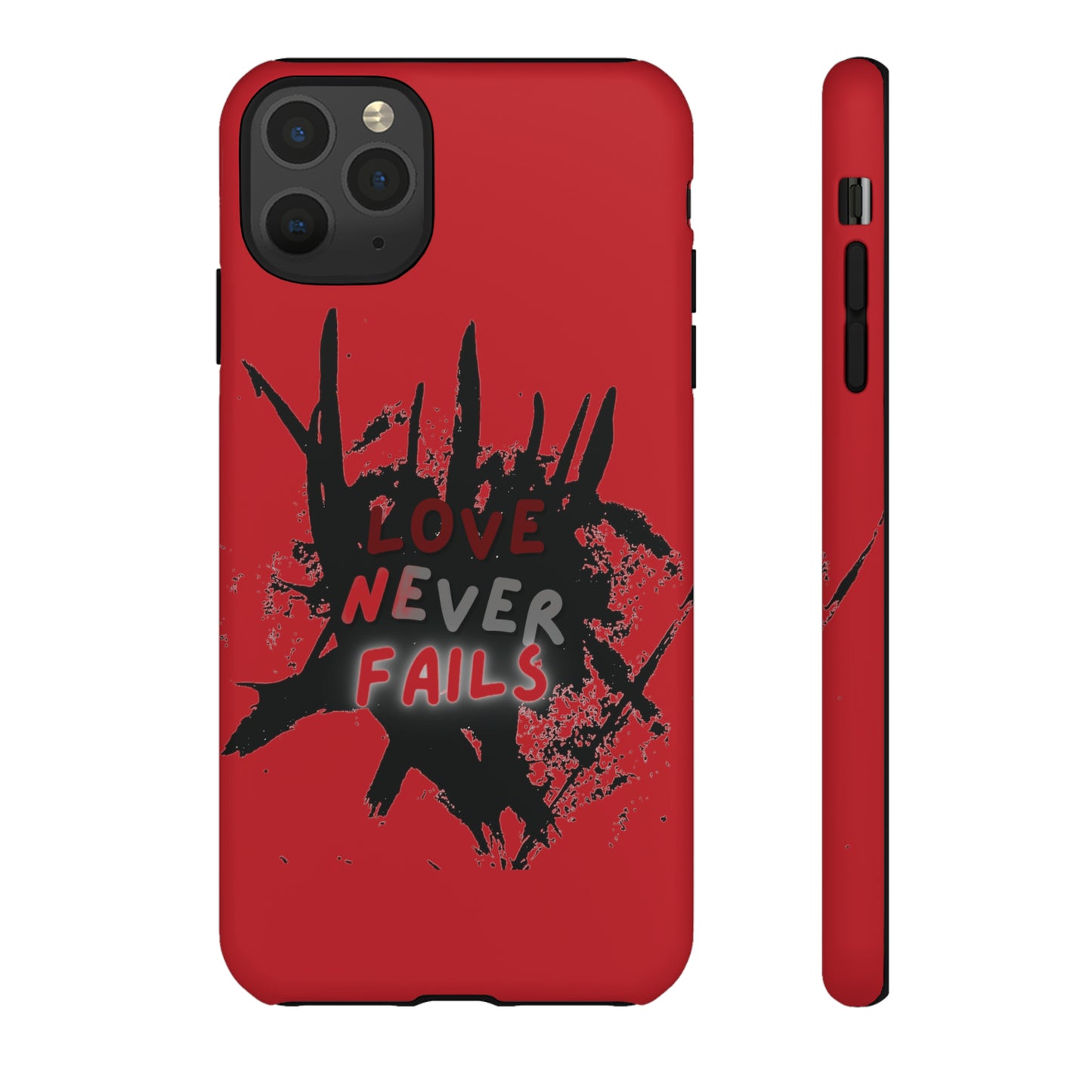 Love Never Fails Red Tough Cases