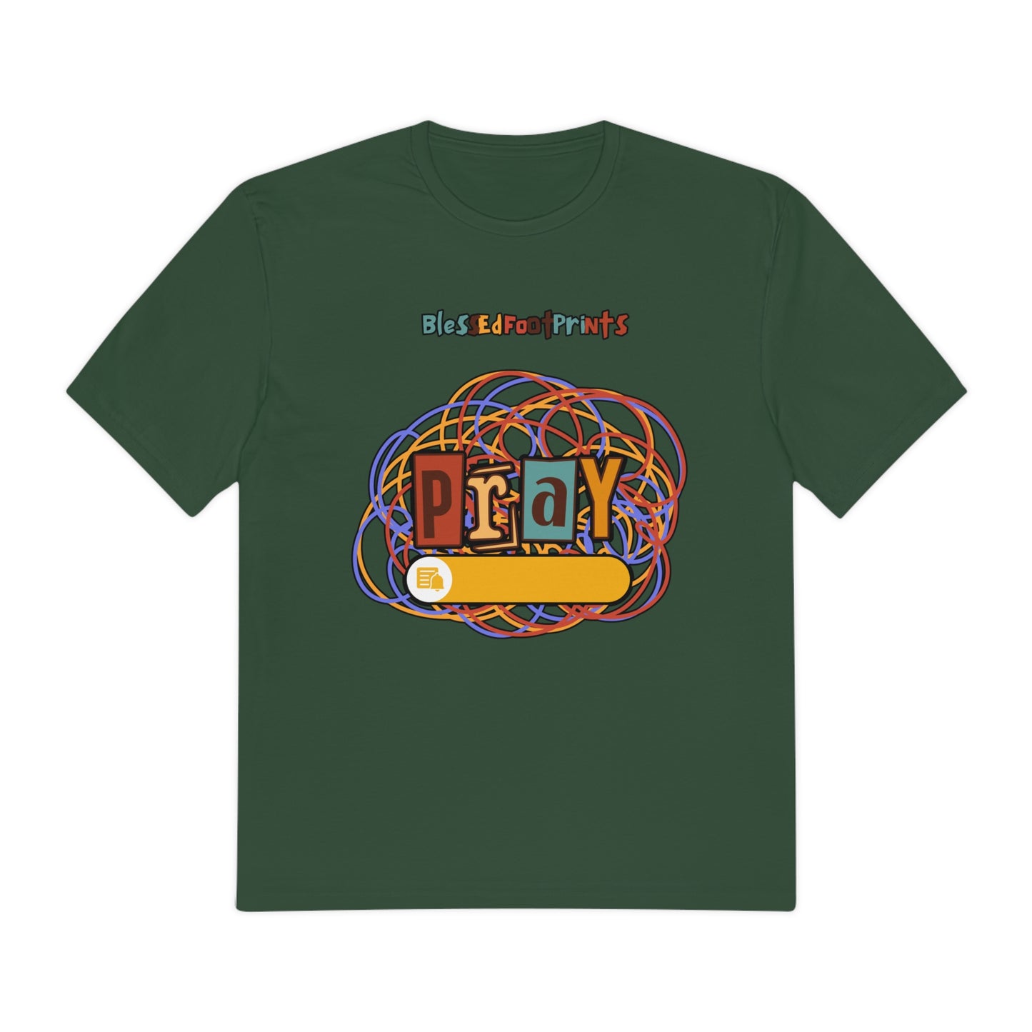 Vibrant "Pray" Tee with Captivating Abstract Background