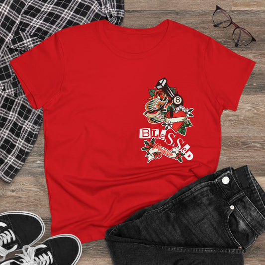 Vintage-Inspired Blessed Women's Midweight Cotton Tee