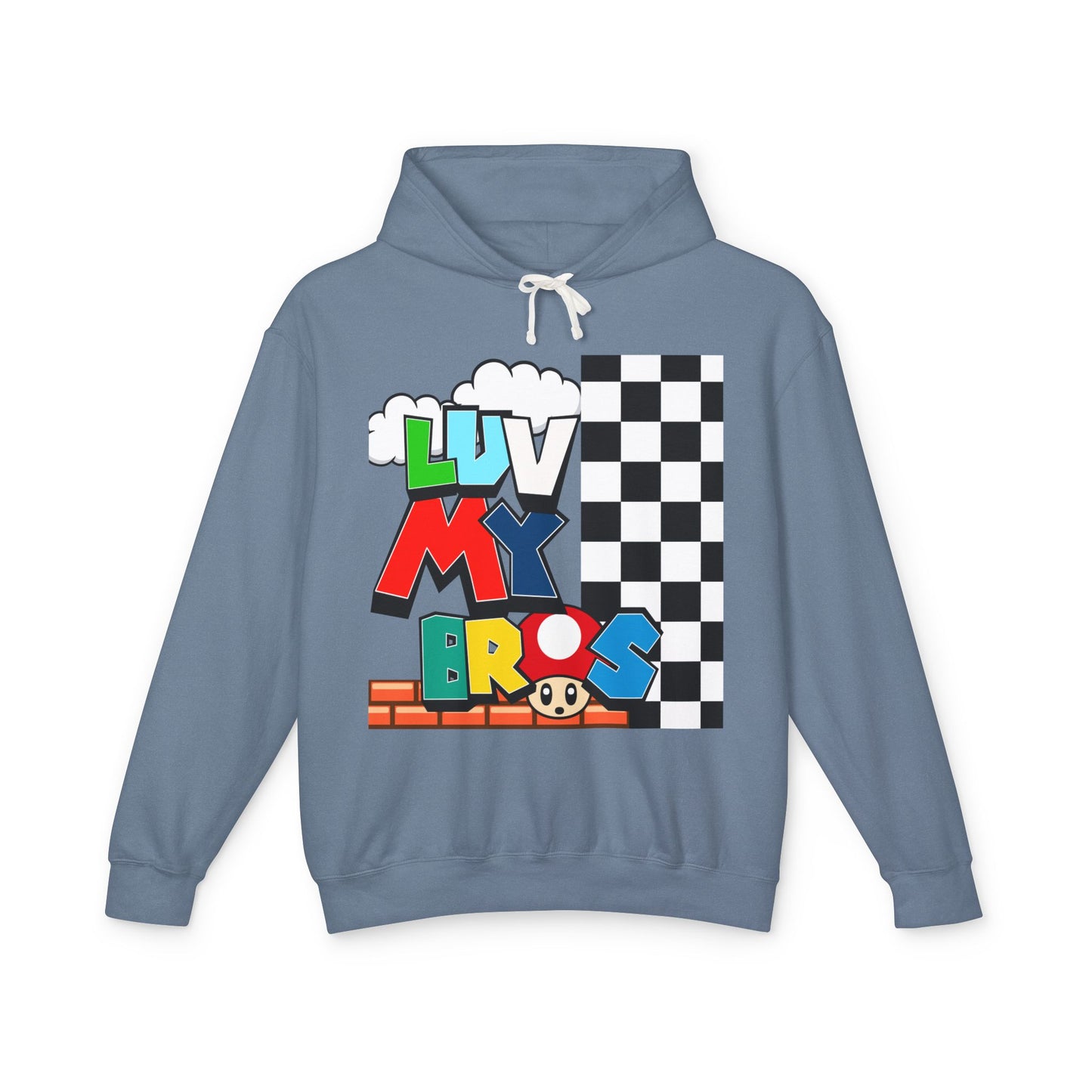 Unisex Lightweight Hooded Sweatshirt with Luv My Bros Design | Gaming Apparel, Casual Wear, Gift Idea, Cozy Hoodie, Fan Merchandise