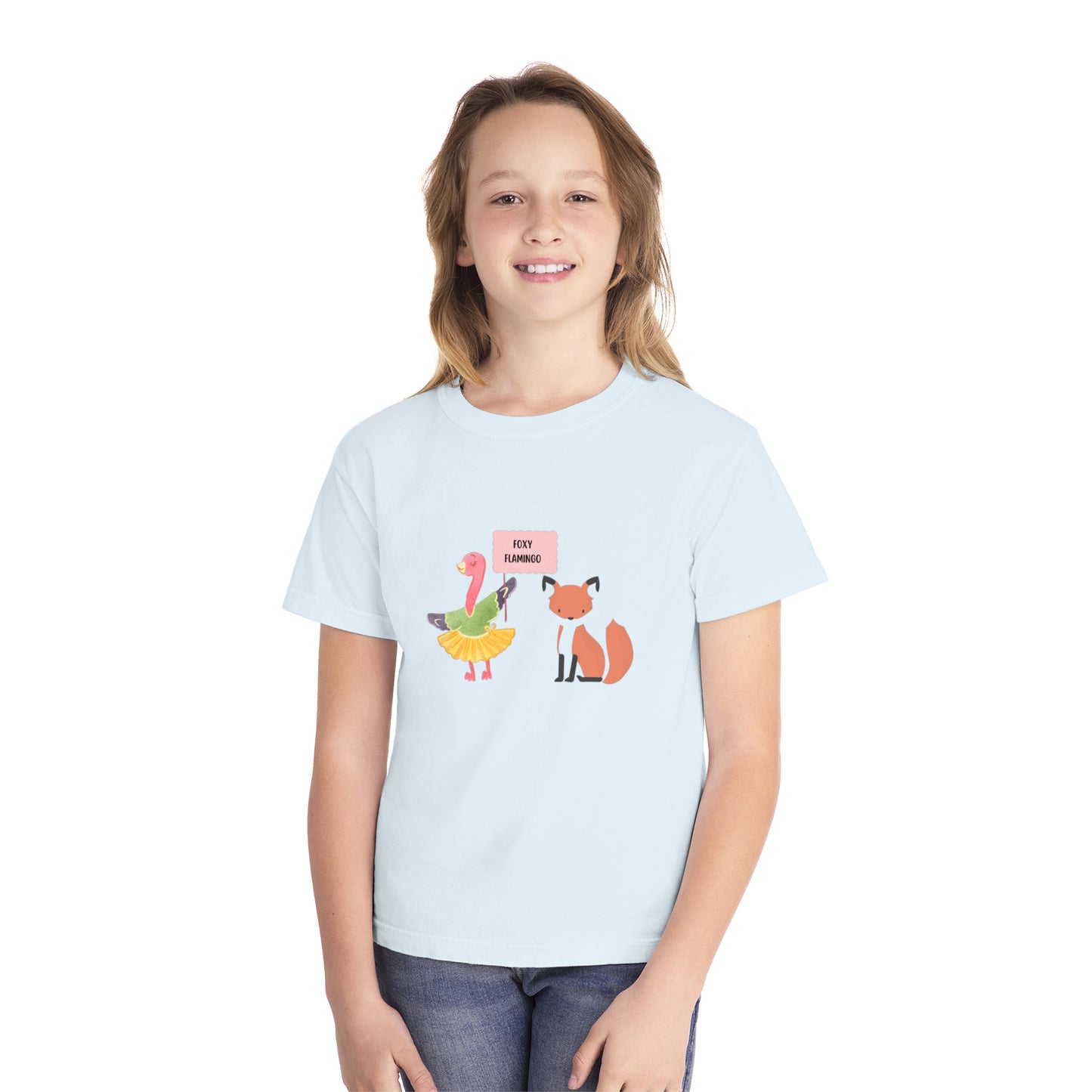 Youth Midweight Tee Foxy Flamingo