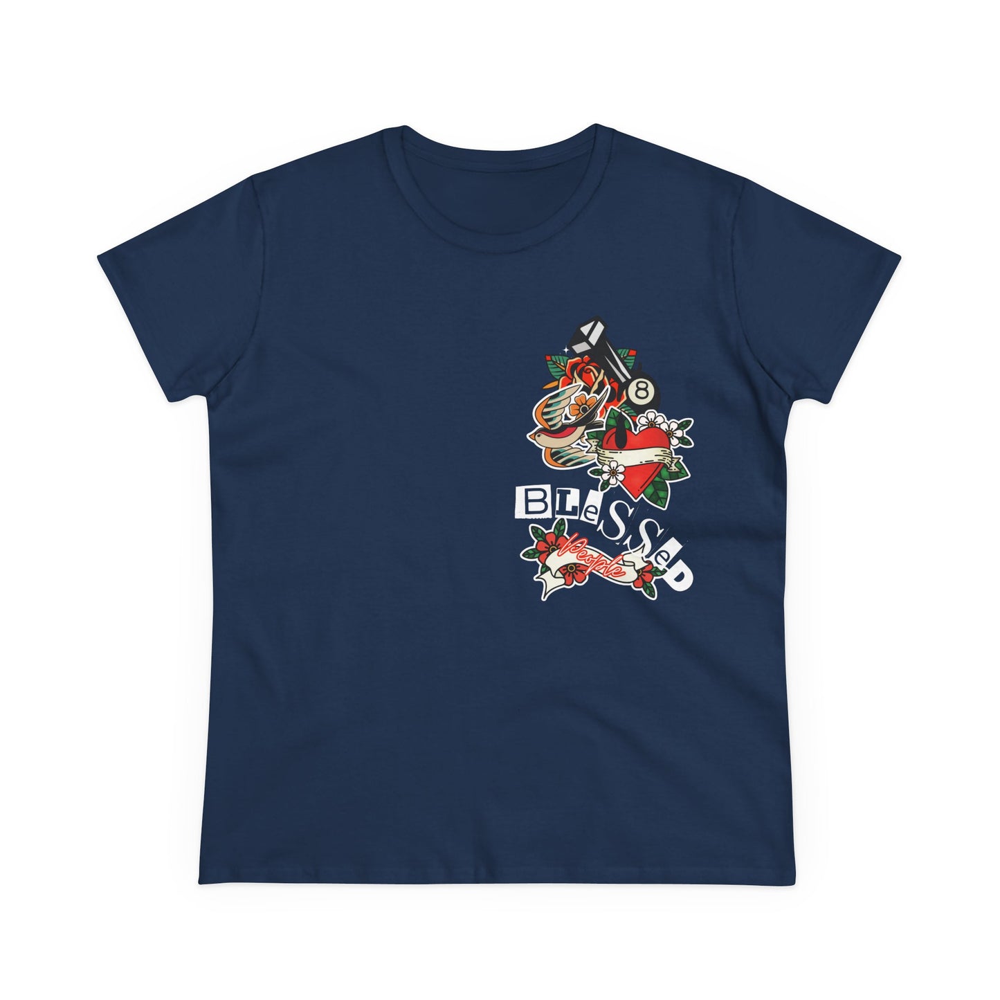 Vintage-Inspired Blessed Women's Midweight Cotton Tee
