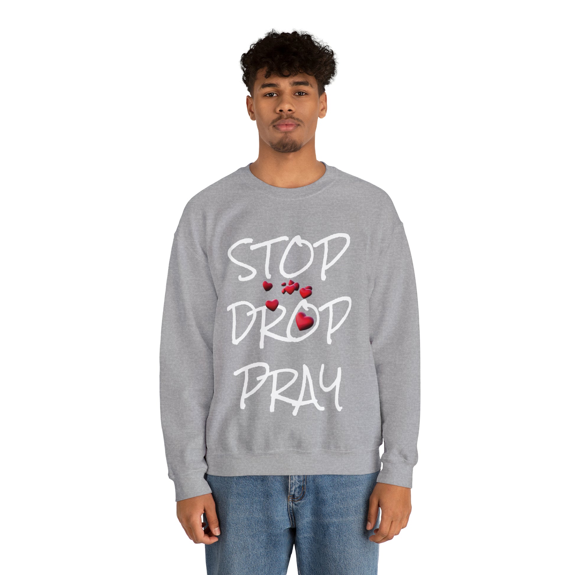 Stop Drop Pray Unisex Heavy Blend™ Crewneck Sweatshirt