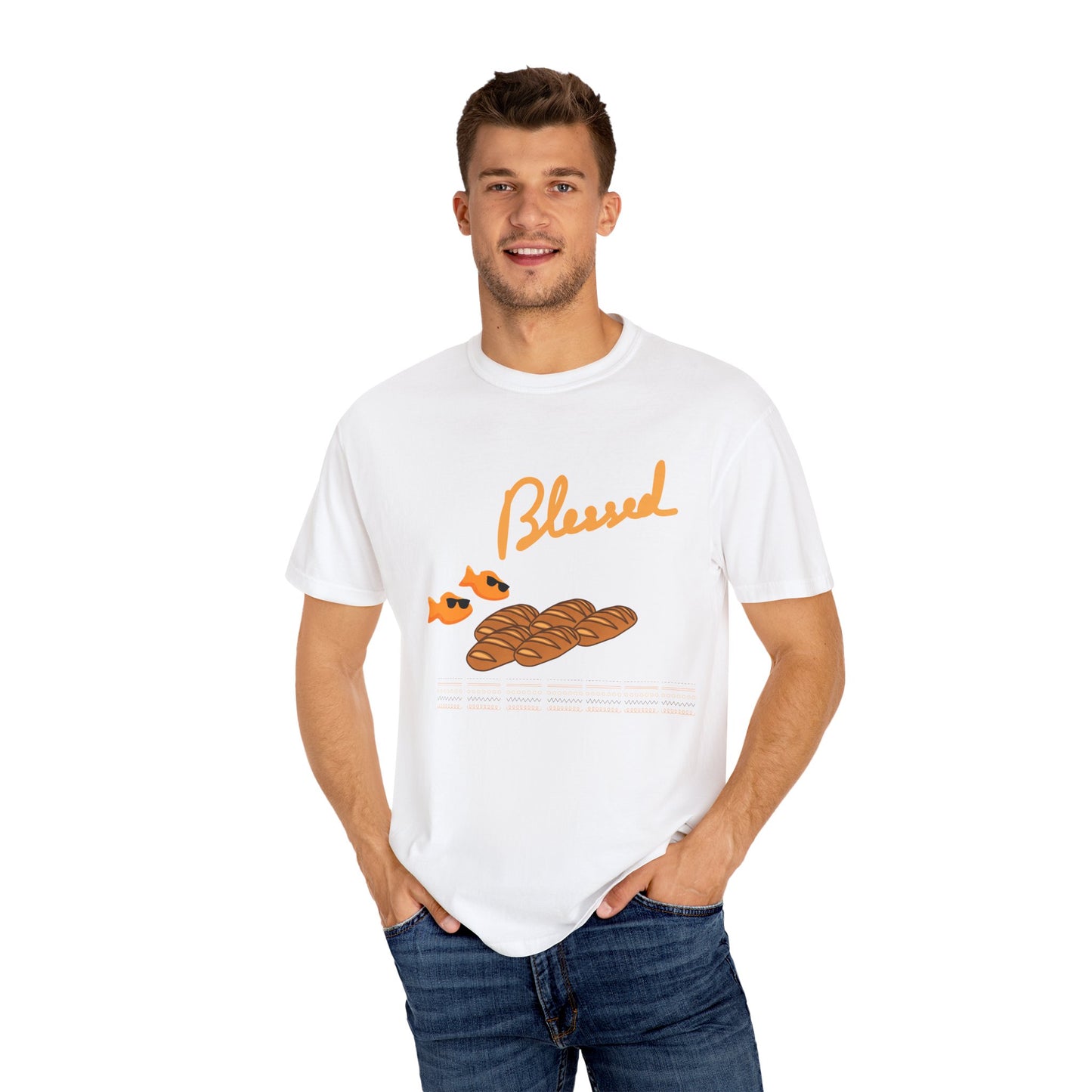 Blessed 2 fish & 5 Loaves T-Shirt – Christian Design | Comfort Colors 1717