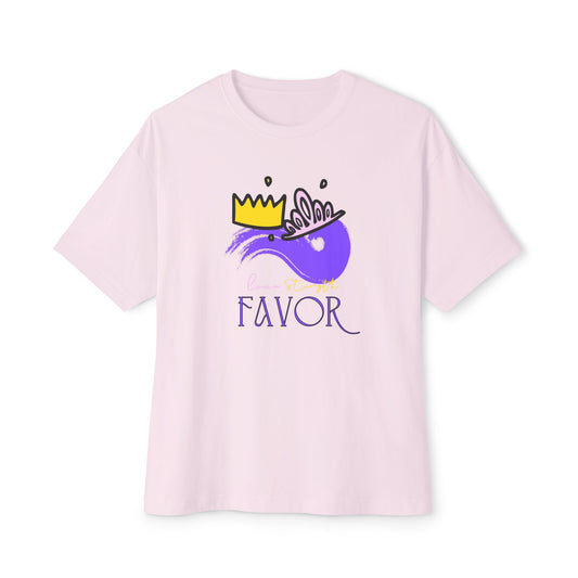 Unisex Oversized Boxy Tee - 'Favor' Crown Design - Stylish Casual Wear