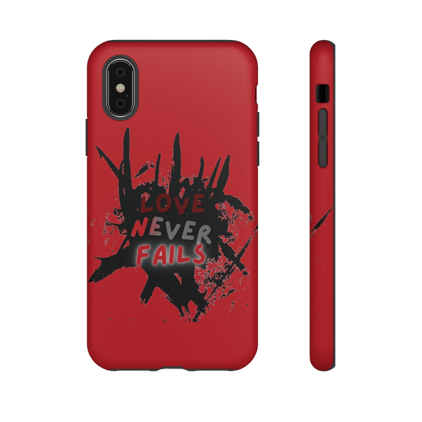 Love Never Fails Red Tough Cases