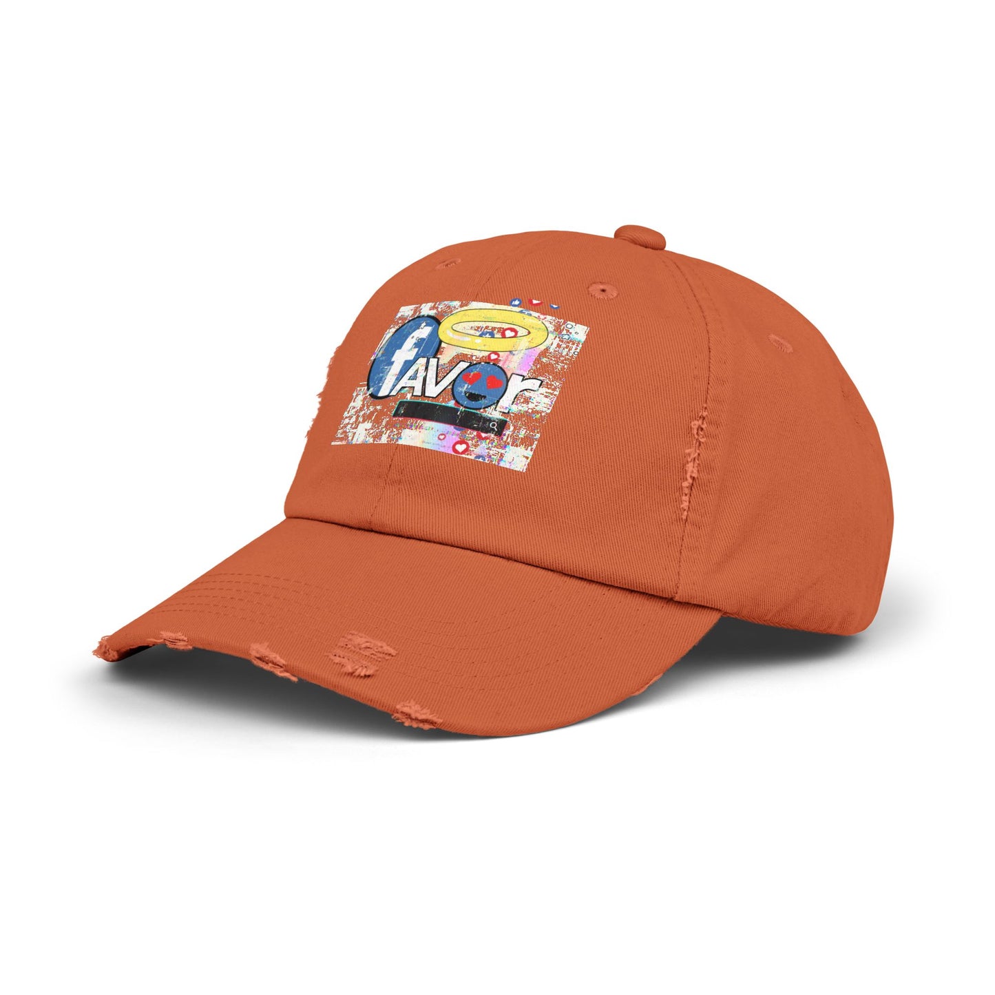 Trendy Favor Distressed Cap with Fun Graphic, Casual Fashion Accessory, Gift for Friends, Summer Vibe, Streetwear Hat, Unisex Style