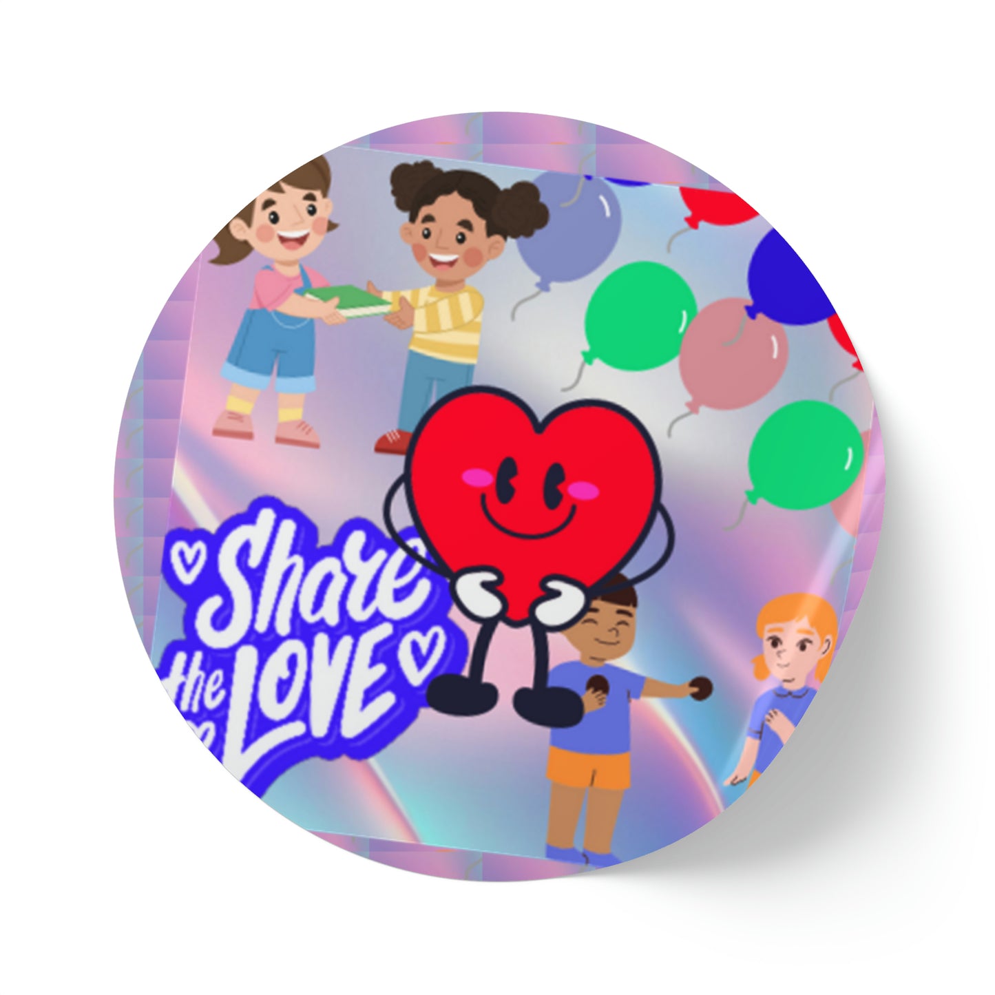 Share The Love Stickers Round Sticker Label Rolls