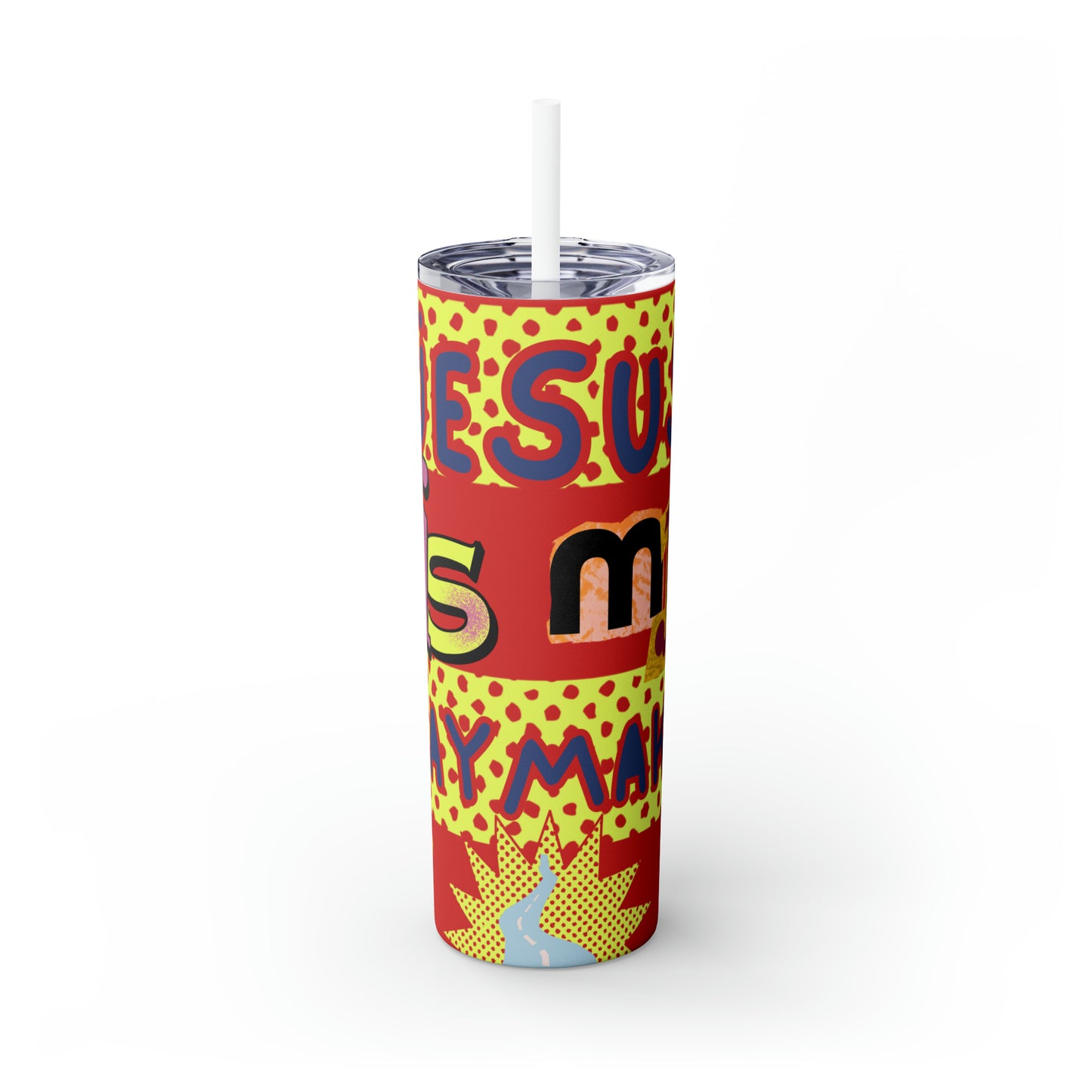 Jesus is my waymaker Skinny Tumbler with Straw, 20oz