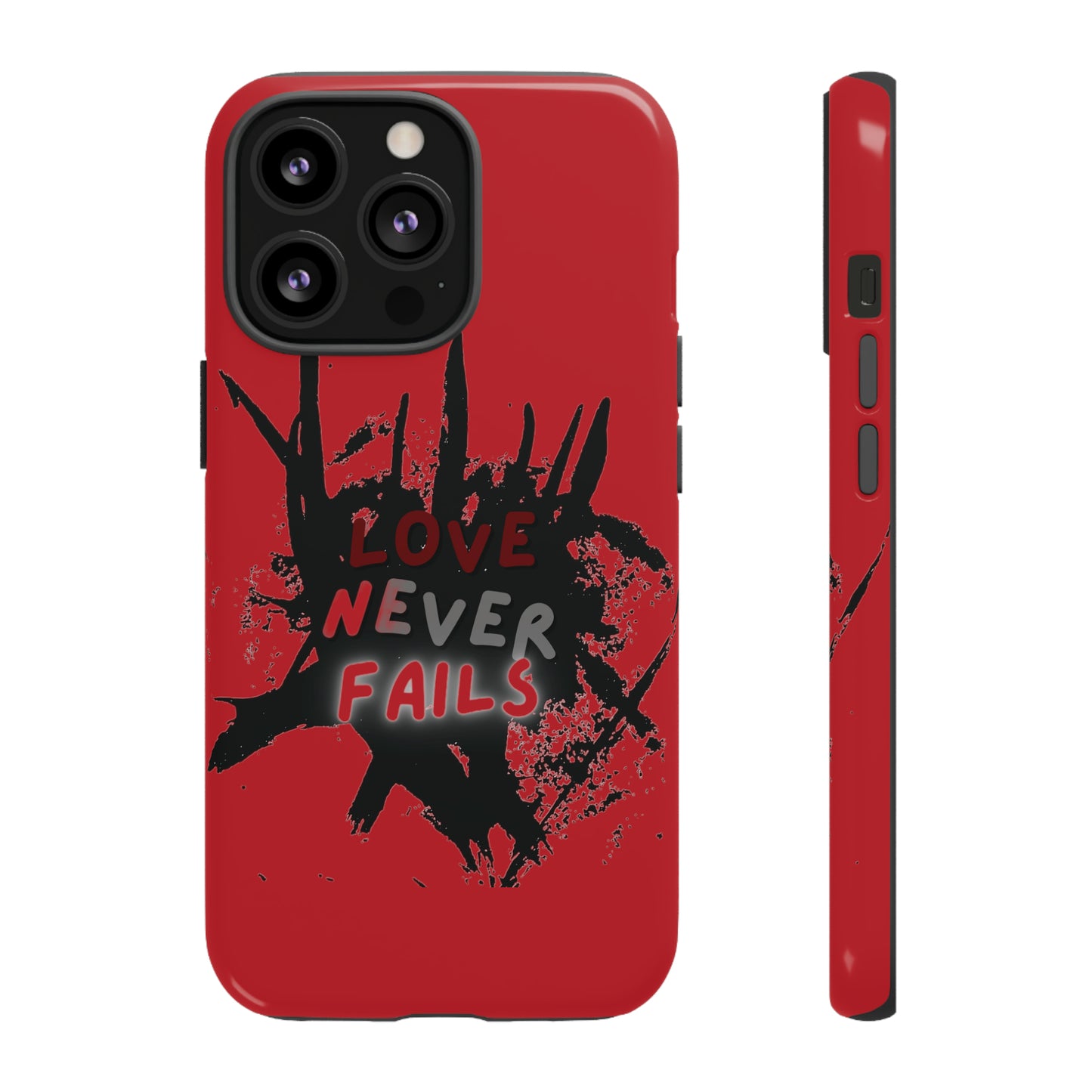 Love Never Fails Red Tough Cases