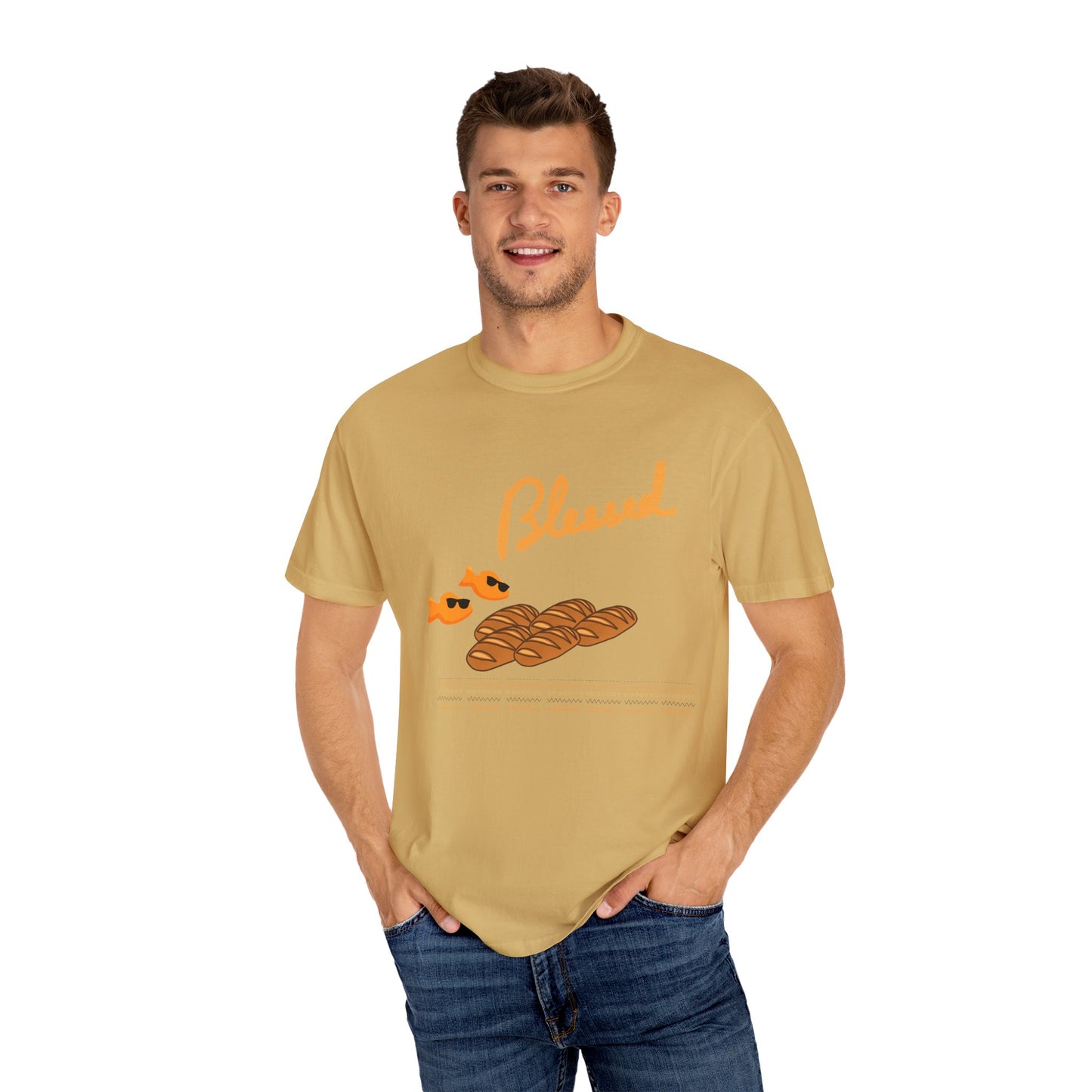 Blessed 2 fish & 5 Loaves T-Shirt – Christian Design | Comfort Colors 1717