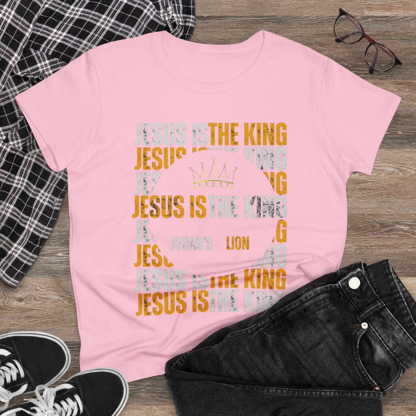 Jesus is The King Women's Midweight Cotton Tee