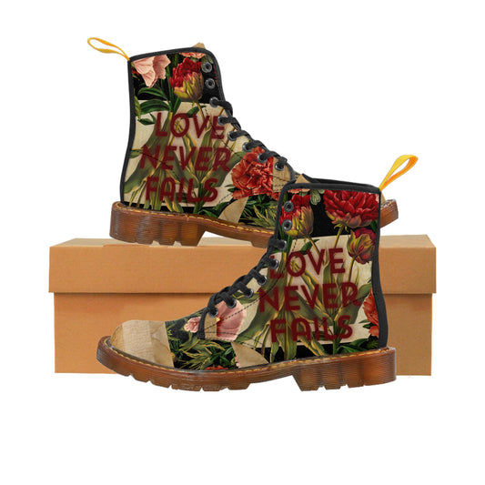 Women's Canvas Boots - Love Never Fails