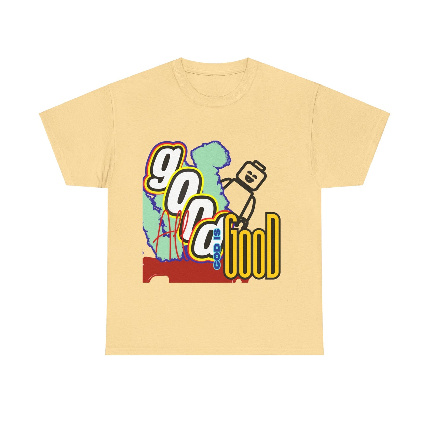 All Good God is Good" Lego Inspired T-Shirt - Fun and Creative Faith-Based Apparel