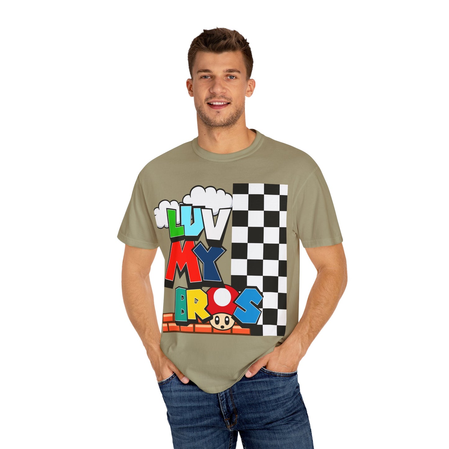 Colorful Retro Gaming T-Shirt, Luv My Bros Shirt, Unisex Tee, Gamer Gift,