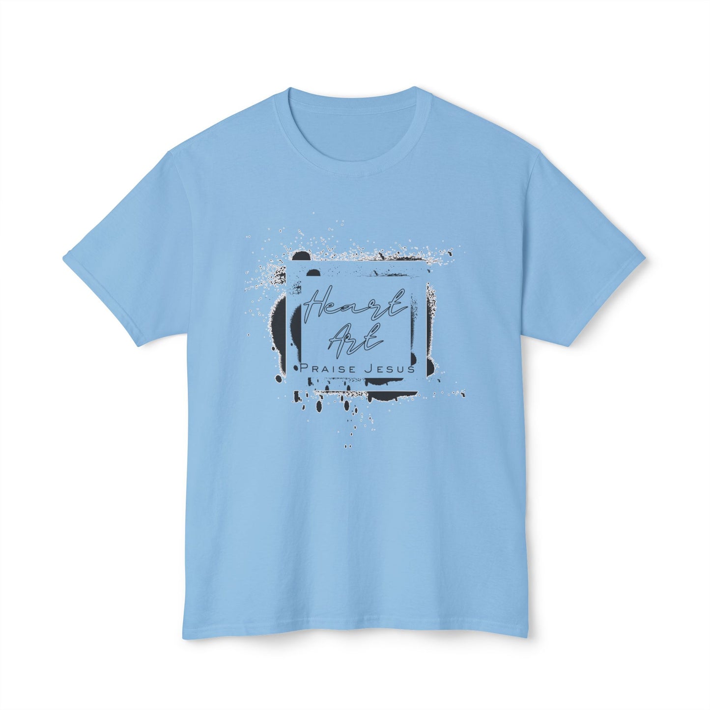 T-shirt with Abstract Squares and Heart Art Praise Jesus