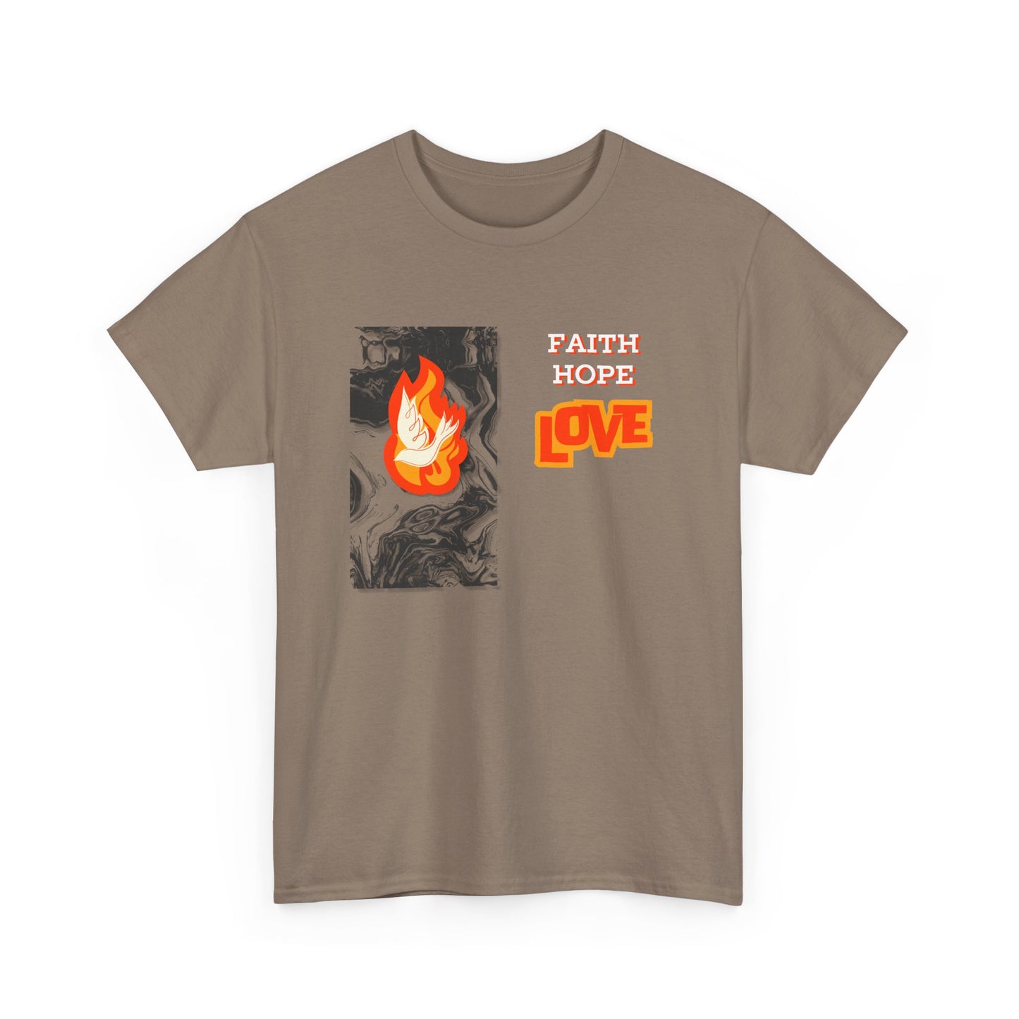 Faith Hope Love Fire Unisex Heavy Cotton Tee