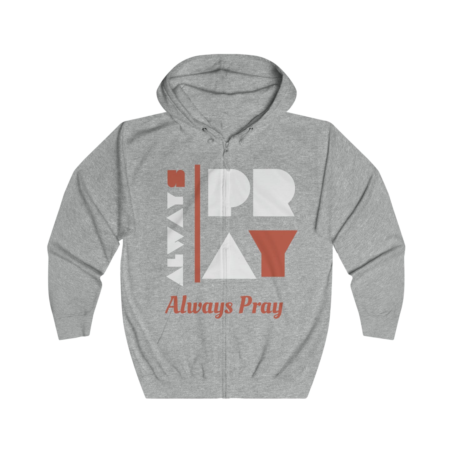 Always Pray Unisex Full Zip Black Essential Hoodie - Comfortable Prayer Apparel for Men and Women