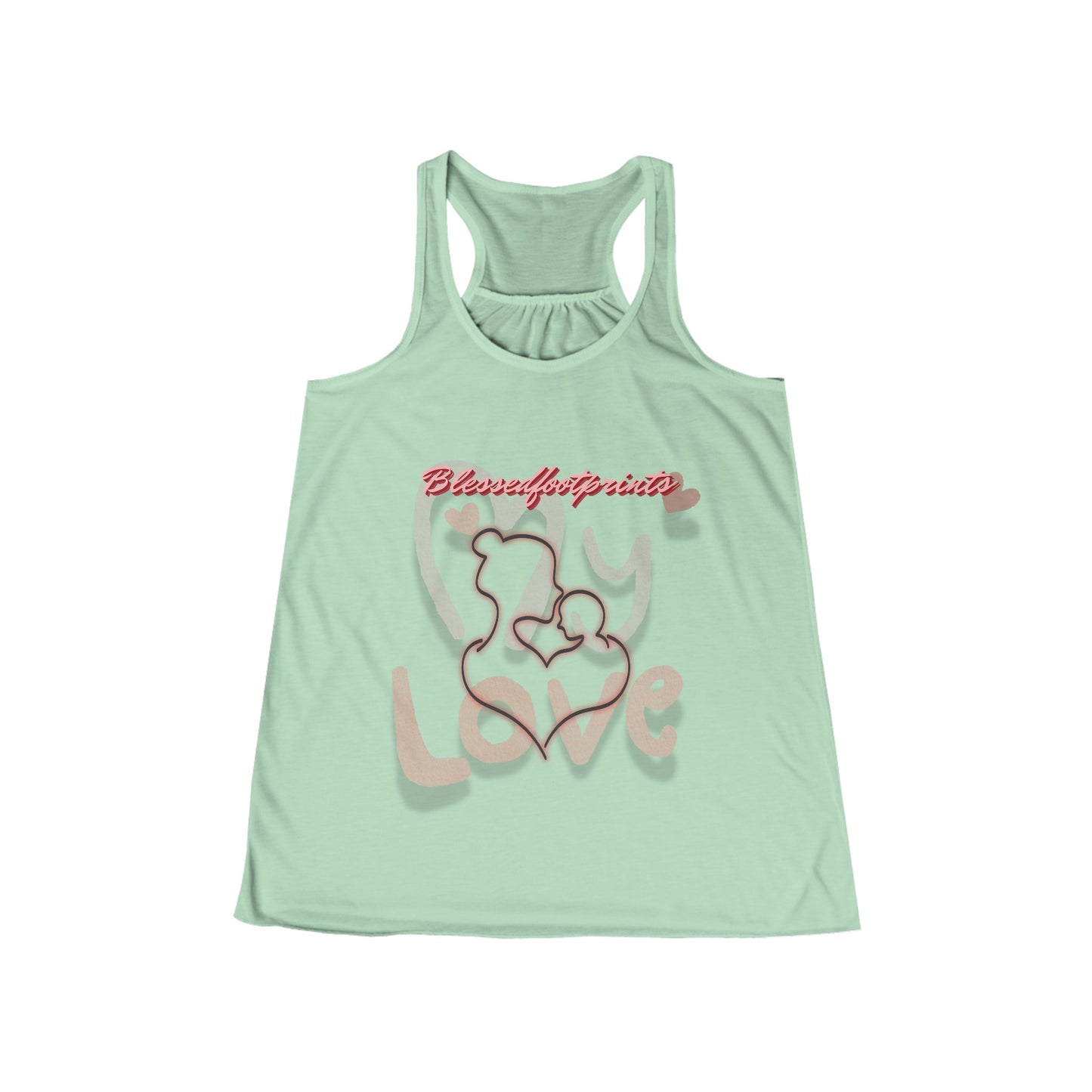 My Love Women's Flowy Racerback Tank - BlessedFootprints Collection