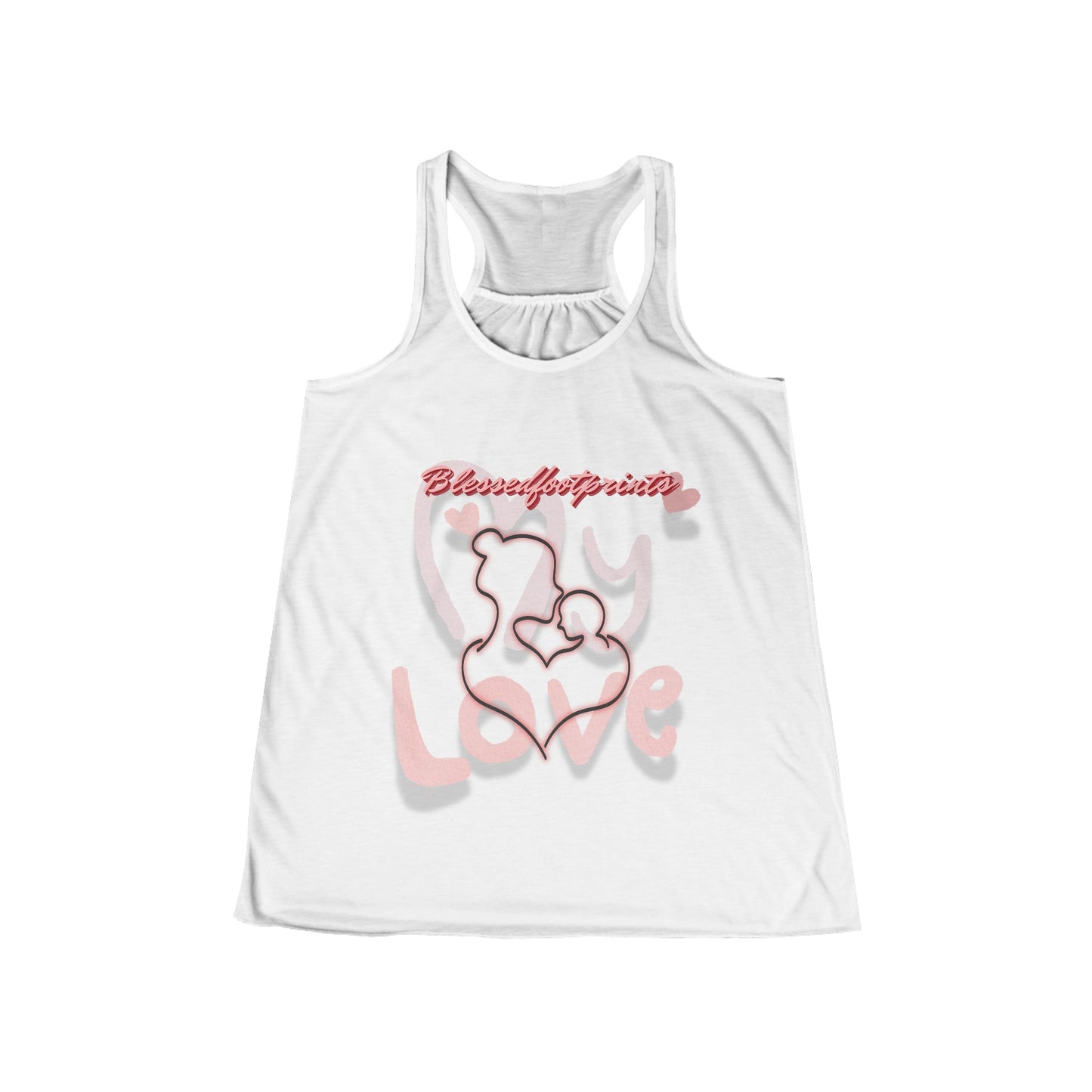 My Love Women's Flowy Racerback Tank - BlessedFootprints Collection