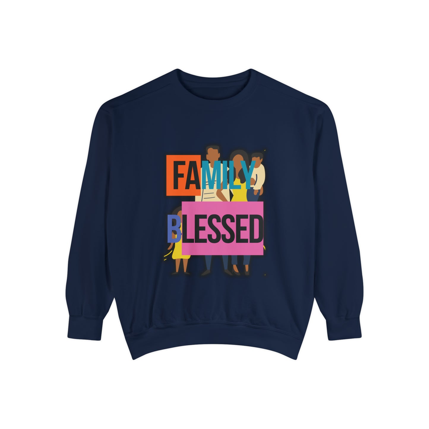 Family Blessed Unisex Garment-Dyed Sweatshirt