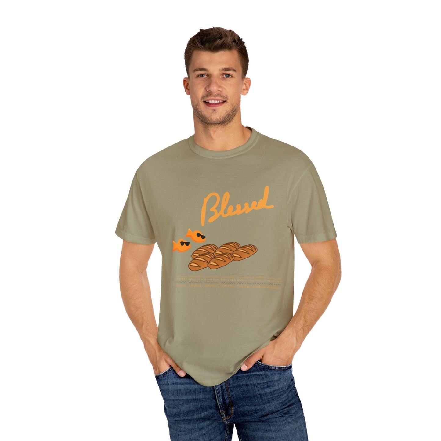 Blessed 2 fish & 5 Loaves T-Shirt – Christian Design | Comfort Colors 1717