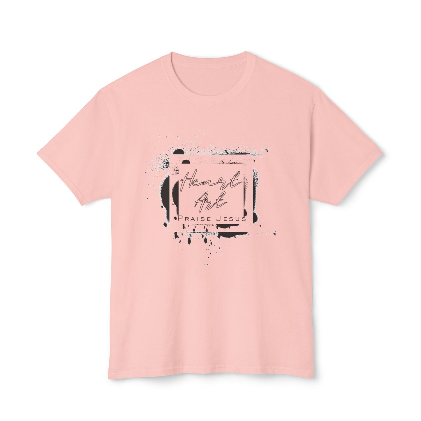 T-shirt with Abstract Squares and Heart Art Praise Jesus